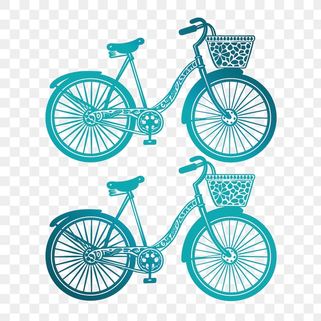 Blue bicycle with the basket on the front