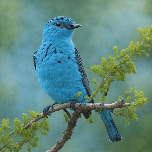 PSD a blue bird with a black and white tail