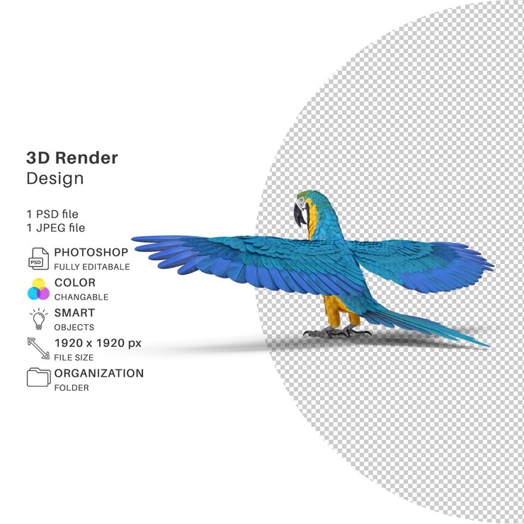 PSD a blue bird with a blue bird on the screen