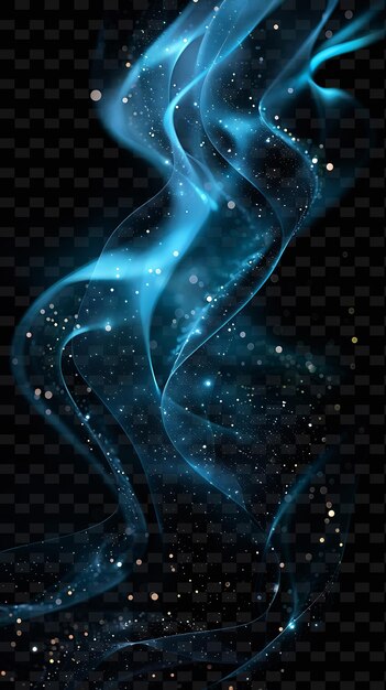 The blue and black abstract fractal background with stars