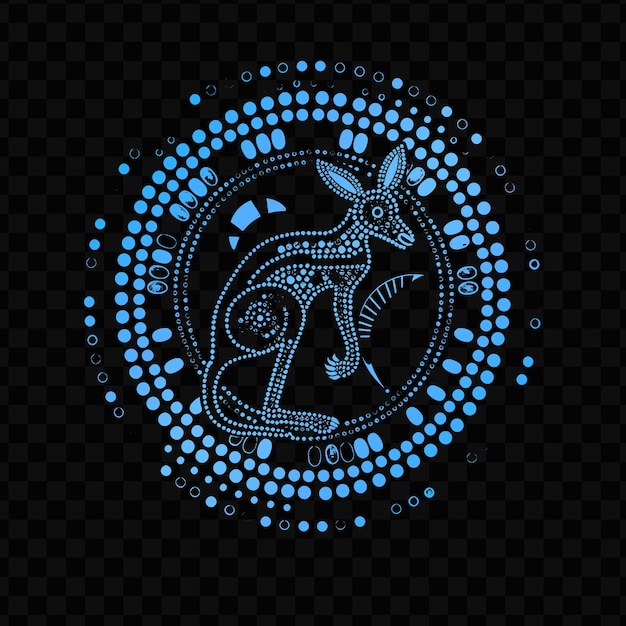 PSD a blue and black circle with a deer on it