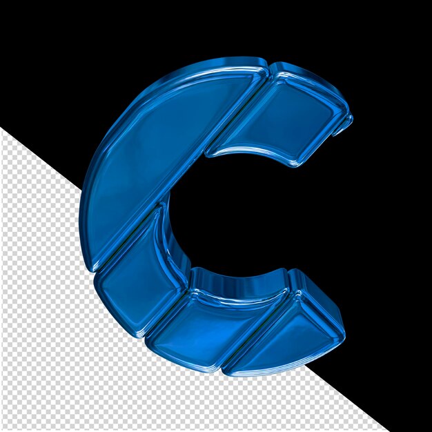 PSD blue block symbol letter c