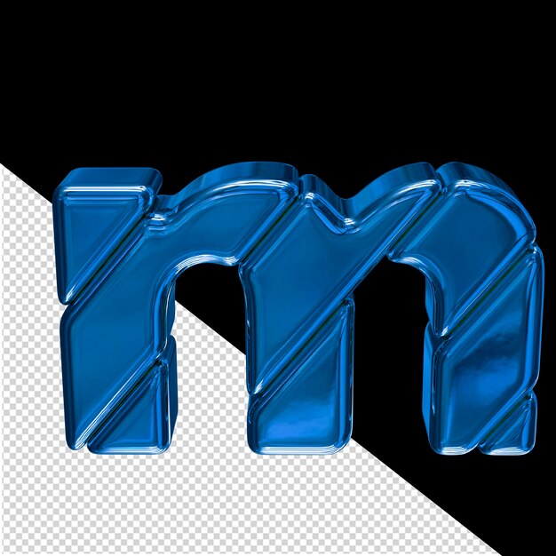 PSD blue block symbol letter m