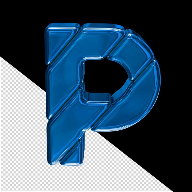 PSD blue block symbol letter p