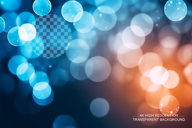 PSD blue bokeh circles abstract background and colorful circles on transparent background