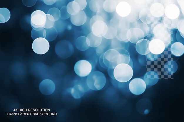 Blue bokeh circles abstract background and colorful circles on transparent background