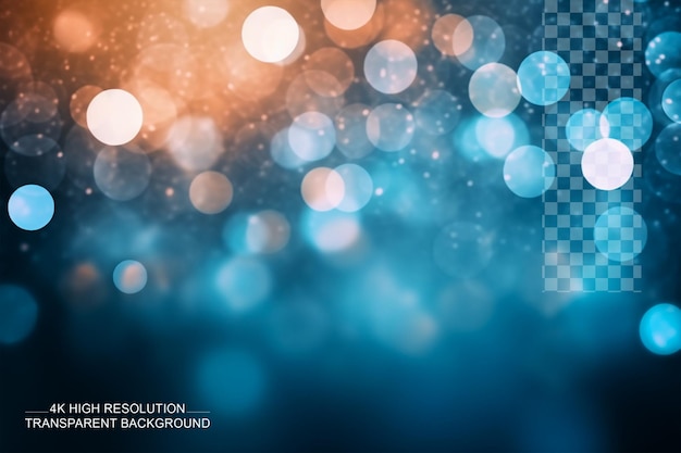 PSD blue bokeh circles abstract background and colorful circles on transparent background