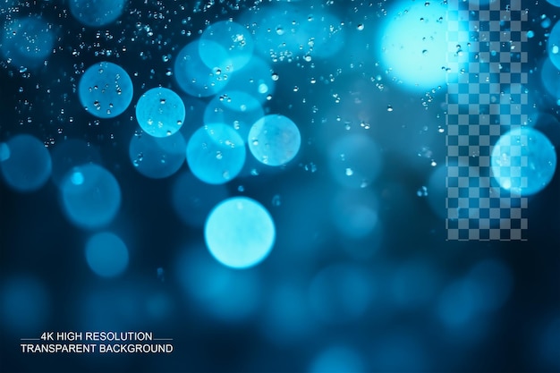 PSD blue bokeh circles abstract background and colorful circles on transparent background