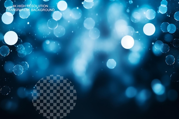 PSD blue bokeh circles abstract background and colorful circles on transparent background