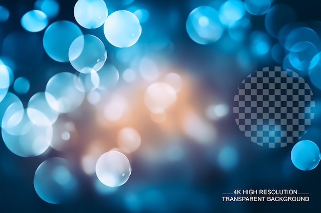 PSD blue bokeh circles abstract background and colorful circles on transparent background