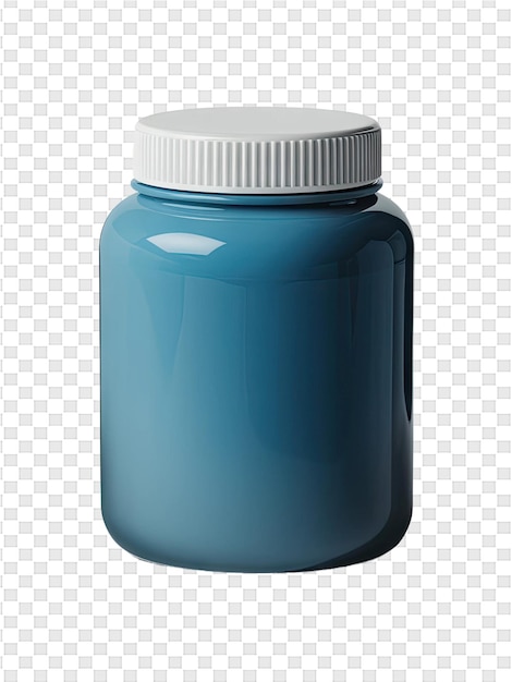 PSD a blue bottle of medicine with a white lid