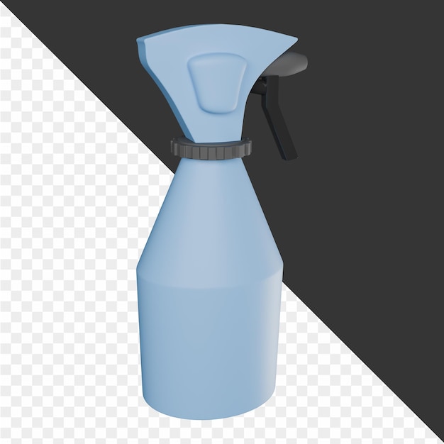 a blue bottle with a black cap on it