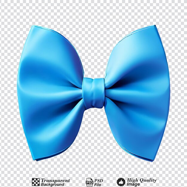 Blue bow tie isolated on transparent background