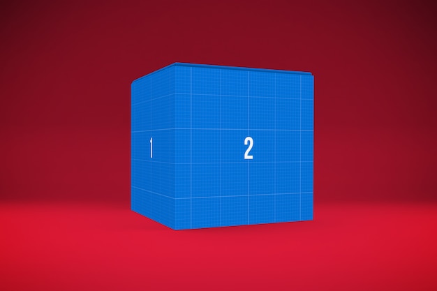 PSD blue box mockup