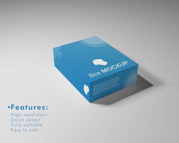 Mockup di scatola blu