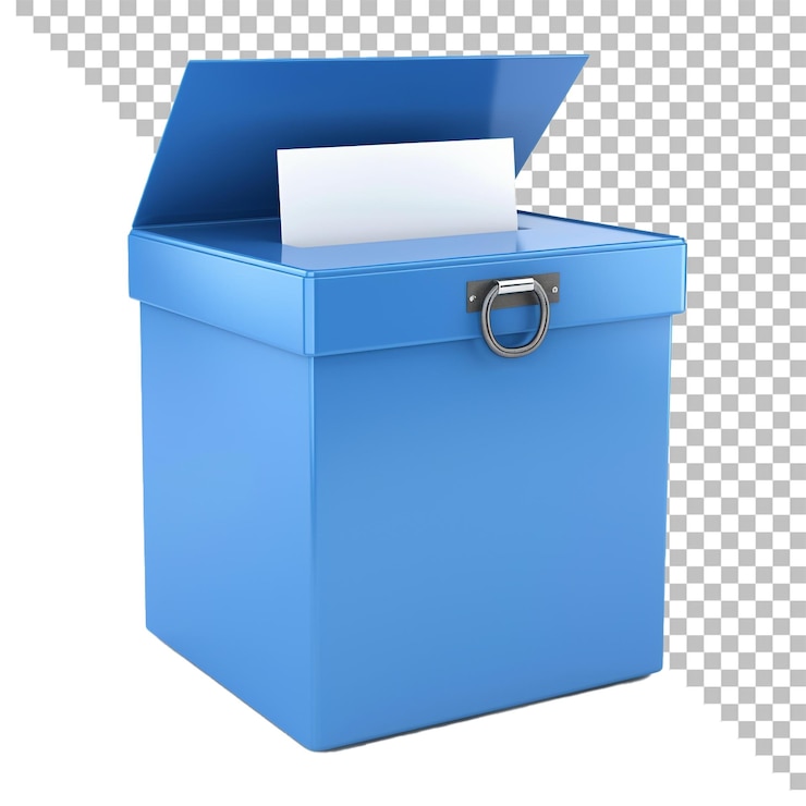 PSD a blue box with a paper in it that says  thank you  on it