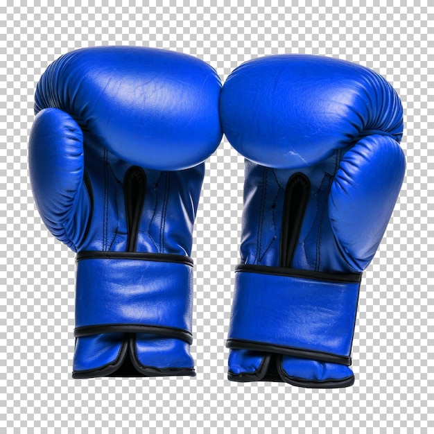 PSD blue boxing gloves isolated on transparent background
