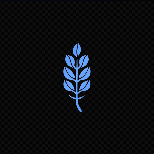 Ramo blu di una pianta su uno sfondo nero