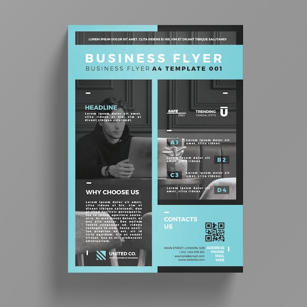 PSD blue business brochure