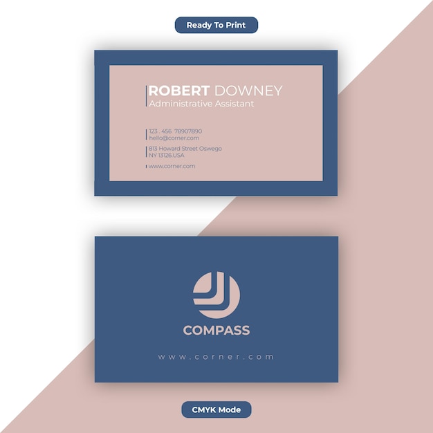 PSD blue business card design