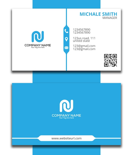 PSD blue business card template psd file