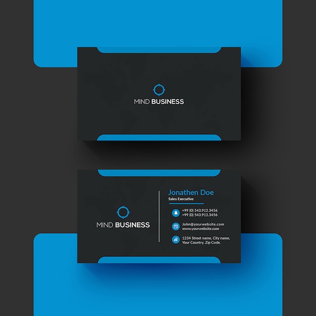 PSD blue business card template
