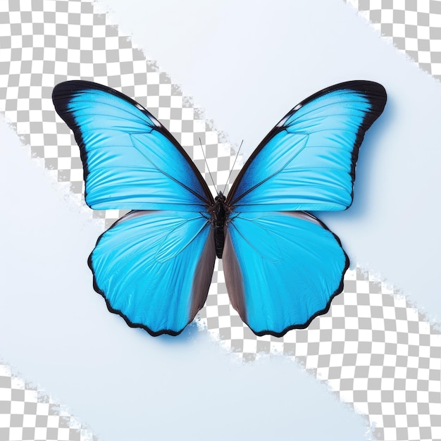 PSD farfalla blu da sola su sfondo trasparente