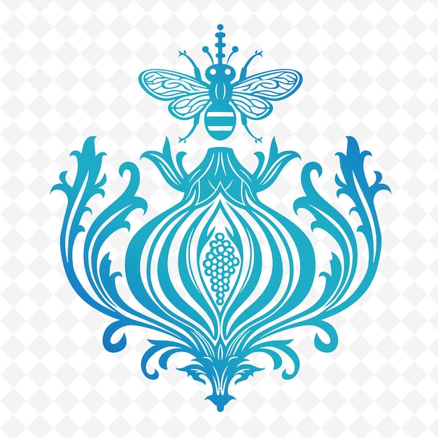 PSD a blue butterfly on a white background with a crown