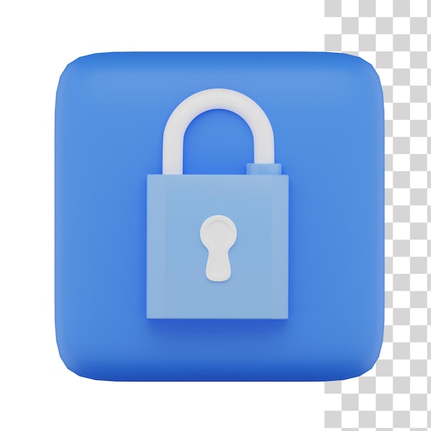 A blue button with a padlock on it