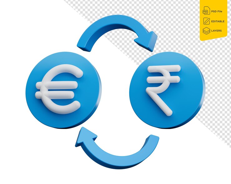 PSD a blue button with the word euro on it