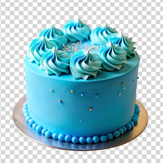 PSD 파란색 케이크 신선한 파란색 크림으로 장식 된 투명한 배경에 분리 된 스프링클