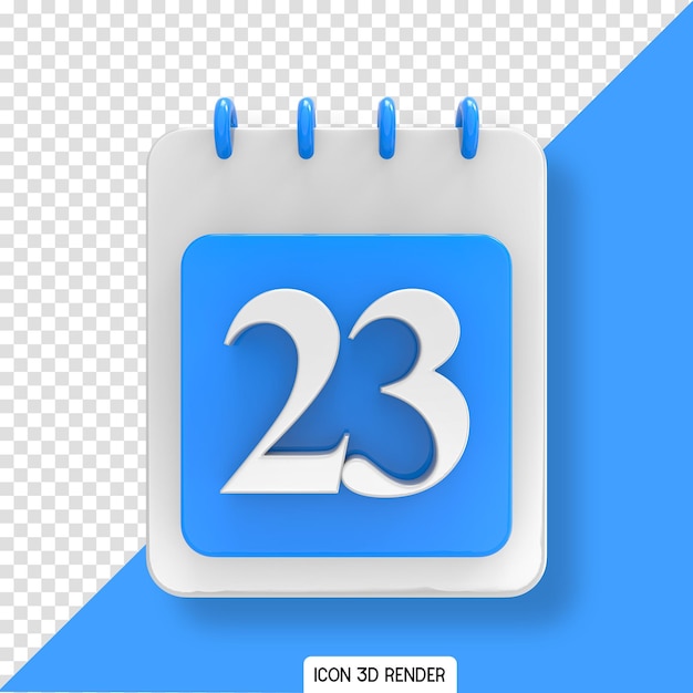 Icona blu 3d di giorno di calendario