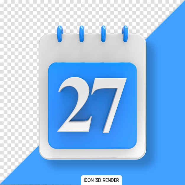 Blue calendar day icon 3d