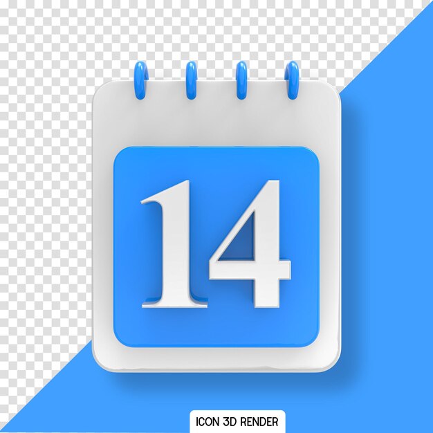 Blue calendar day icon 3d