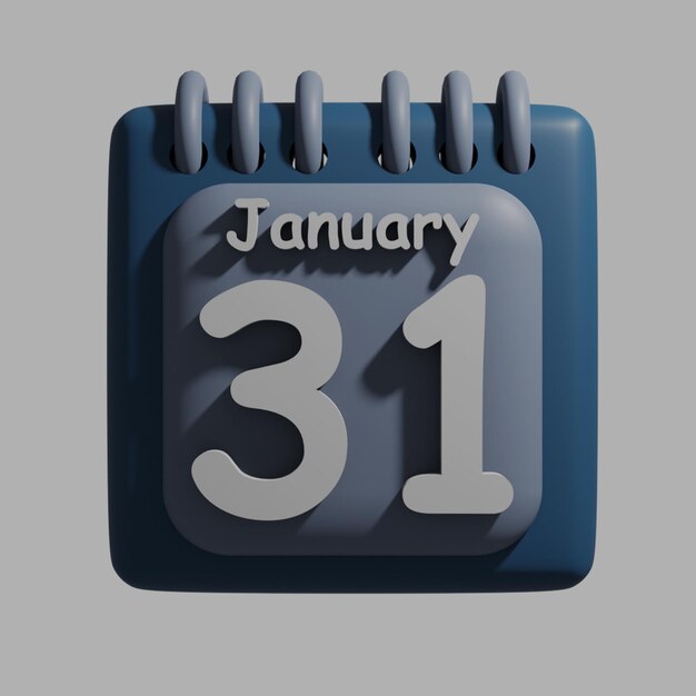 A blue calendar with the date 31 on it