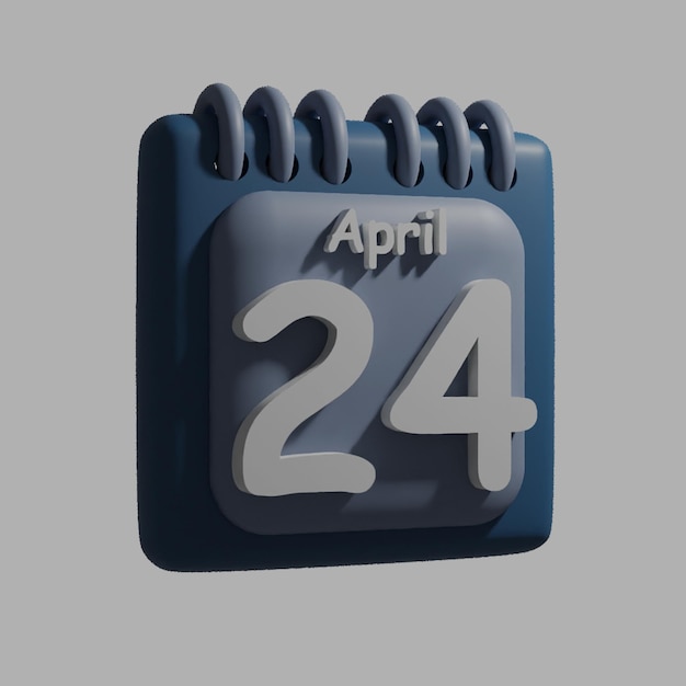 A blue calendar with the date april 24 on it