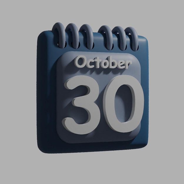 PSD a blue calendar with the date october 30 on it