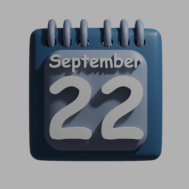 A blue calendar with the date september 22 on it