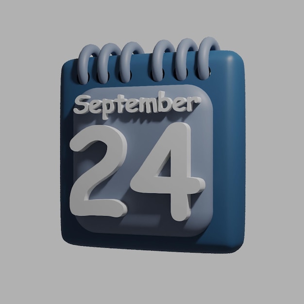 A blue calendar with the date september 24 on it
