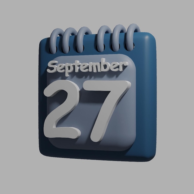 PSD a blue calendar with the date september 27 on it