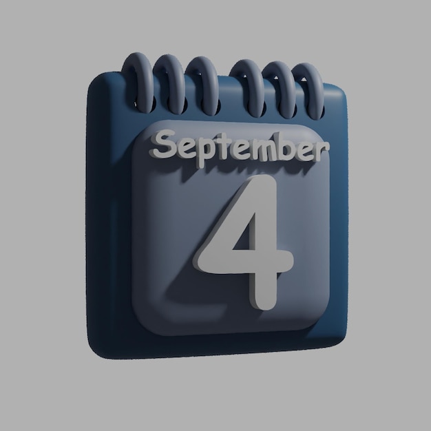 A blue calendar with the date september 4 on it