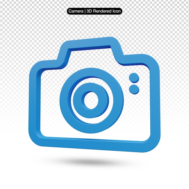 A blue camera icon with the word camera on it