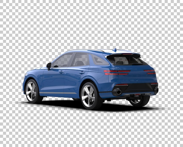 a blue car with a blue hood sits on a white background