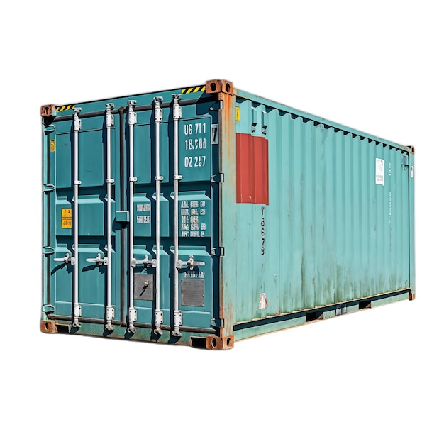 Blue cargo shipping metal container ai generated image