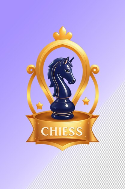 PSD a blue chess piece with a black horse on it