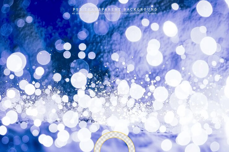 PSD blue christmas light on transparent background