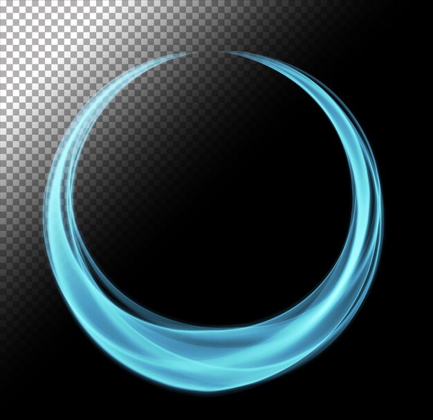 Голубой круг неоновой абстрактной графики