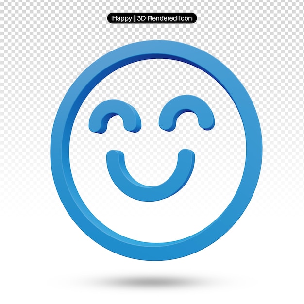 PSD a blue circle with a happy face on it