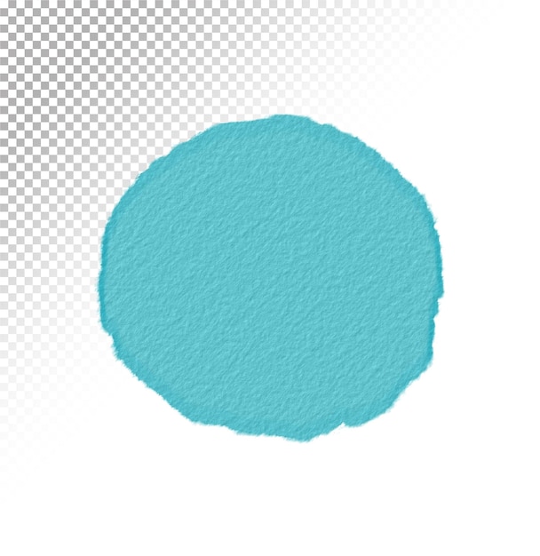 A blue circle with a spot of paint on a checkered background.