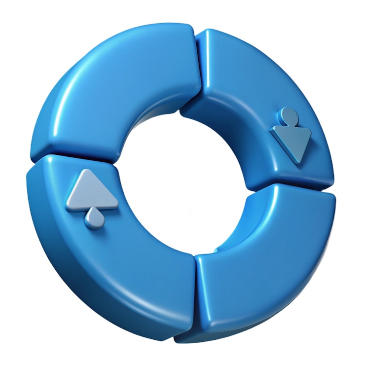 PSD a blue circle with a white background with a hole in it